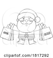 Cartoon Santa Claus With Sale Bags Licensed Clipart