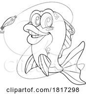 Cartoon Fish And Lure Licensed Clipart