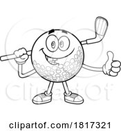 Cartoon Golf Ball Mascot Licensed Clipart