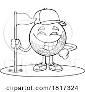 Cartoon Golf Ball Mascot Licensed Clipart