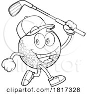 Cartoon Golf Ball Mascot Licensed Clipart