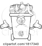 Cartoon Full Shrugging Recycle Bin Mascot Licensed Clipart