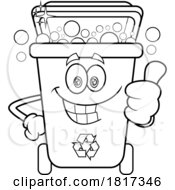 Cartoon Recycle Bin Mascot With Bubbles Licensed Clipart