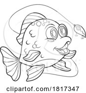 Cartoon Fish And Lure Licensed Clipart