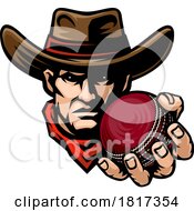 Cowboy Cricket Ball Sports Team Mascot