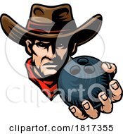 Cowboy Bowling Ball Sports Team Mascot