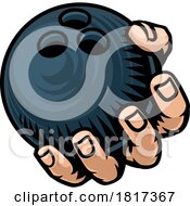 Mascot Person Hand Fist Holding Bowling Ball