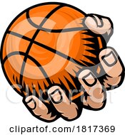 Mascot Person Hand Fist Holding Basketball Ball