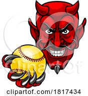 Devil Softball Sports Team Mascot by AtStockIllustration