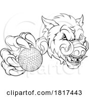 Boar Wild Hog Razorback Warthog Pig Golf Mascot