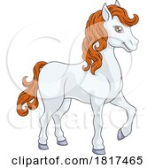 Horse Cartoon Cute Animal Character Illustration