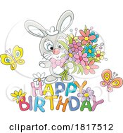 Cartoon Rabbit Happy Birthday Greeting Licensed Clipart