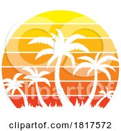 Tropical Sunset and Palm Trees Logo by John Schwegel #COLLC1817572-0127