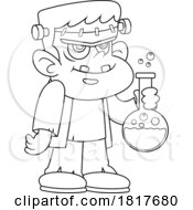 Poster, Art Print Of Frankenstein With A Laboratory Flask Licensed Clipart