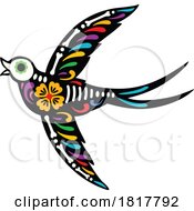 Mexican Day Of The Dead Sugar Skull Swallow Skeleton Clipart