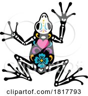 Mexican Day Of The Dead Sugar Skull Frog Skeleton Clipart