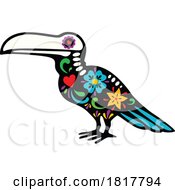 Mexican Day Of The Dead Sugar Skull Toucan Skeleton Clipart