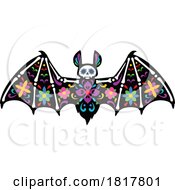 Mexican Day Of The Dead Sugar Skull Bat Skeleton Clipart