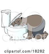 Poster, Art Print Of Sick Black Man Resting His Head On The Toilet Bowl After Puking
