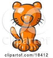 Poster, Art Print Of Cute Orange Kitty Cat Looking Curiously At The Viewer