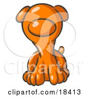 Clipart Illustration Of A Cute Orange Puppy Dog Looking Curiously At The Viewer by Leo Blanchette