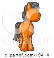 Poster, Art Print Of Cute Orange Pony Horse Looking Out At The Viewer
