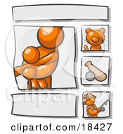 Clipart Illustration Of An Scrapbooking Kit Page With An Orange People Family Cat Baseball And Man Fishing by Leo Blanchette