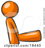 Clipart Illustration Of An Orange Man With Good Posture Sitting Up Straight