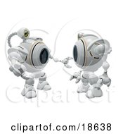 Two Robo Cams Interacting And Discussing