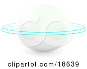 Clipart Illustration Of A White Planet With Two Blue Rings Circling Around It