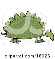 Green Dinosaur Like Tortoise With Spikes On His Shell