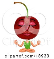 Clay Sculpture Clipart Cherry Sitting In A Lotus Yoga Pose Royalty Free 3d Illustration by Amy Vangsgard