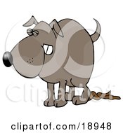 Clipart Illustration Of A Revengeful Dog Pooping On The Floor by djart #COLLC18948-0006