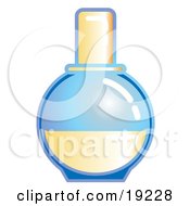 Clipart Illustration Of A Half Empty Glass Bottle Of Ladies Perfume Or Mens Cologne by AtStockIllustration