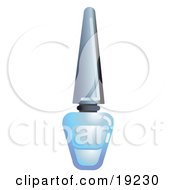 Clipart Illustration Of A Glass Bottle Of Blue Nail Polish by AtStockIllustration