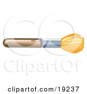 Clipart Illustration Of A Cosmetics Applicator Brush Used For Blush Or Powder