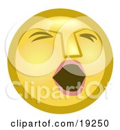 Poster, Art Print Of Tired Yellow Smiley Face Opening Its Mouth To Yawn
