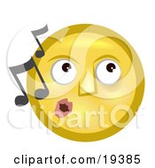 Melodious Yellow Smiley Face Whistling Tunes