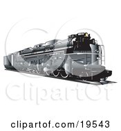 Clipart Illustration Of A Retro Train Moving Along The Tracks by Andy Nortnik