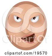 Clipart Illustration Of A Mean Emoticon Face Bully Grinning