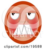 Clipart Illustration Of A Frustrated Red Emoticon Face Looking Upwards