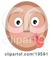 Clipart Illustration Of A Goofy Emoticon Face Teasing And Sticking Its Tongue Out
