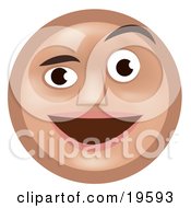 Poster, Art Print Of Pleasantly Surprised Tan Smiley Face Man Smiling And Raising One Eyebrow