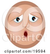 Clipart Illustration Of A Sad Let Down Emoticon Face