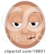 Clipart Illustration Of A Gloomy Emoticon Face Pouting