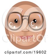 Clipart Illustration Of A Four Eyed Emoticon Face Wearing Glasses