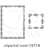 Clipart Illustration Of A Stationery Border With Ornate Designs
