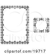 Clipart Illustration Of A Stationery Border Of Zigzags And Triangles by AtStockIllustration