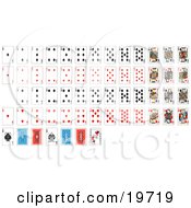 Clipart Illustration Of A Full Set Of Playing Cards With Details Of The Back Sides by AtStockIllustration #COLLC19719-0021