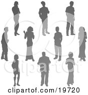 Clipart Illustration Of A Collection Of Silhouetted People At A Party